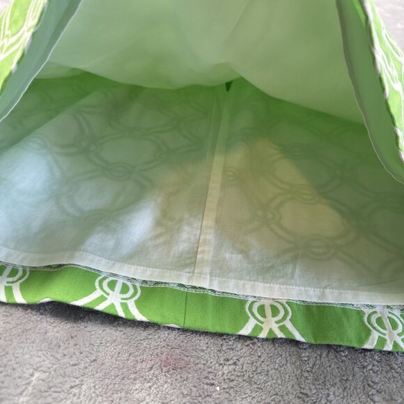 Lilly Pulitzer Strapless Dress Women’s 2 Green Pink Geometric Rosette Cotton - Picture 4 of 7